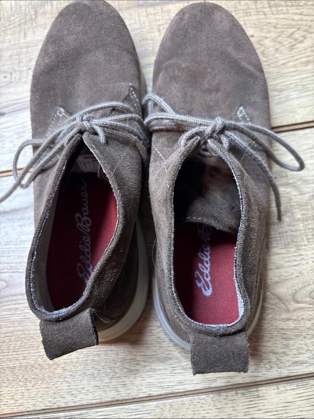 Women’s Eddie Bauer Cloudline Brown Suede Stylish Casual Lace-Up Shoes Size 9
